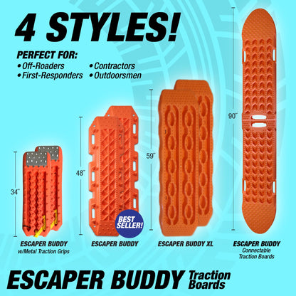 Maxsa 20333-CB Heavy-Duty Escaper Buddy Traction Mats for Off-Road Mud, Sand, & Snow Vehicle Extraction, Bendable, Unbreakable, Coyote Brown, 2 Pack