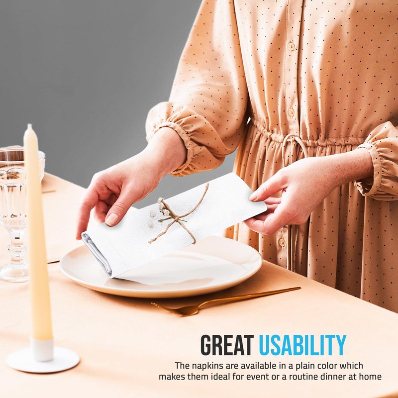 Utopia Home White Cloth Napkins (12 Pack, 17x17 Inches), Ideal Dinner Napkins for Party, Wedding and Lunch/Dinner