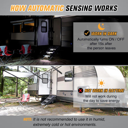 Nilight RV Step Lights 3PCS Motion Sensor Activated LED Bar RV Exterior Lights Battery Operated Wireless Magnetic Stick Strip Lighting for Motorhome Travel Trailers Camper Under Cabinet Step Tent