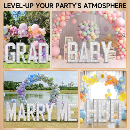 eufony Marquee Letters 4 Feet Tall, 4 FT Marquee Light Up Letters, Giant Light Up Letters 4FT for Birthday Party Baby Shower Gender Reveal Graduation Decorations, Letter A with LED Lights DIY Kit