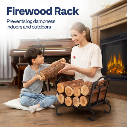 VIVOHOME 12 ft Heavy Duty Firewood Rack Outdoor with Cover 21.5 Inches Folding Firewood Storage Log Rack