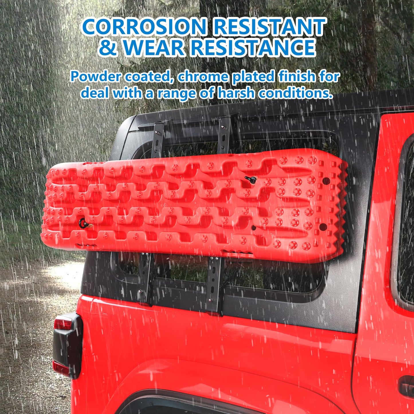 Rear Window Storage Molle Panel Kit for Jeep Wrangler JL 2018-2024 - Cargo Bracket Mounting Plate Kit with Recovery Traction Boards and Shovel Mount