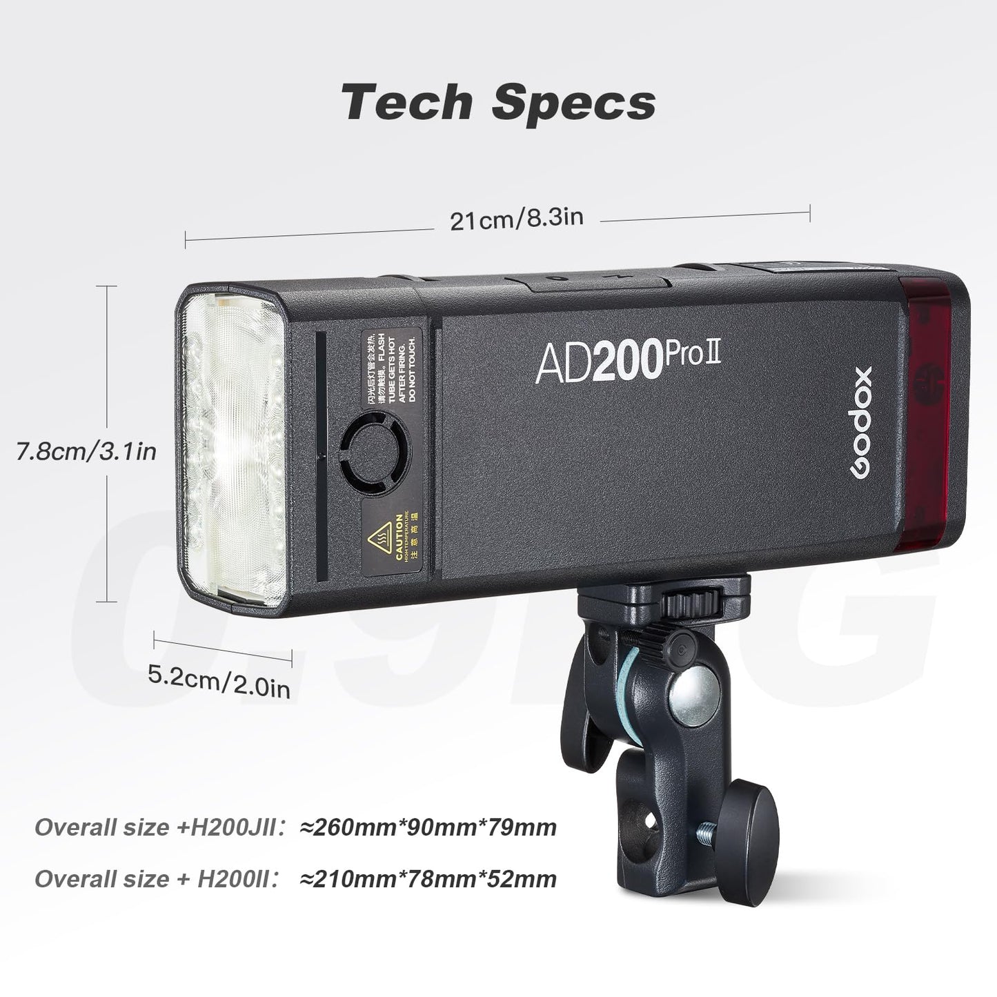 GODOX AD200 PRO II Flash (2025) AD200 PRO Strobe, Updated 200Ws 2.4G 1/512 to Full Power (1/1) Ten-Step Power Adjustment, Color Temperature Constant Mode ±100K Flash Head Pocket Flash Monolight