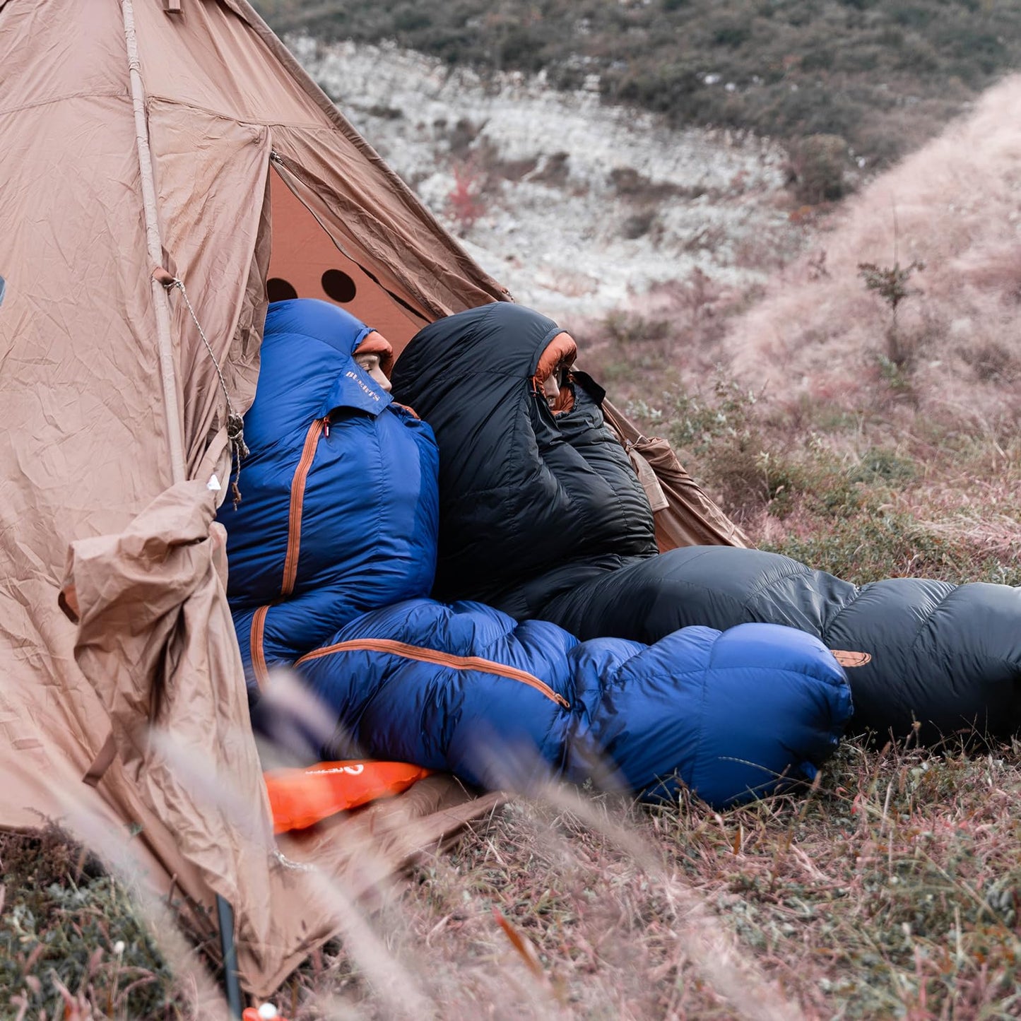BUERTS Down Backpacking Sleeping Bag.Cold Weather Sleeping Bag 30°F 20°F 10°F (Multiple Temperature Options), XL Large 4 Season Sleeping Bag for Adults Camping Hiking Mountaineering (Blue -7°F)