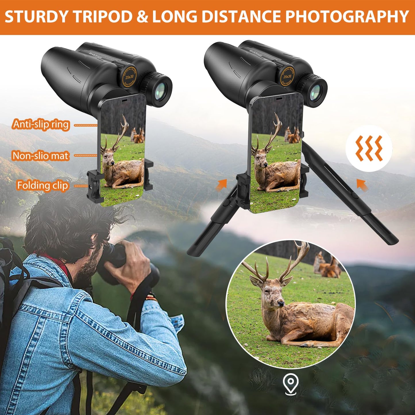 25x30 Waterproof and Compact Binoculars for Outdoor Adventures