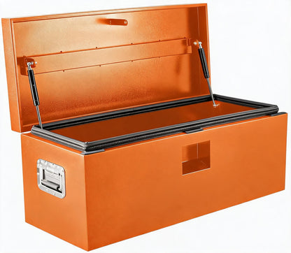 IDEALHOUSE Truck Bed Tool Box and Trailer Tongue Box - 30" Black Steel Storage Chest for Pickup Trucks, RVs, Trailers, Vans, 48"x 15"x 15"