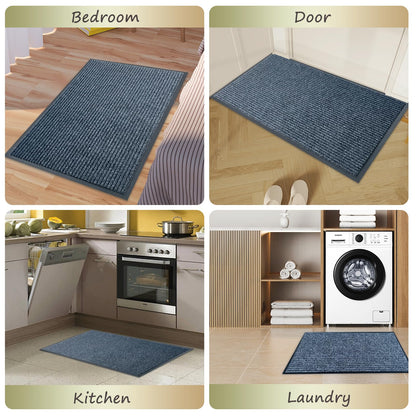 Front Door Mat,4'x8'Indoor Outdoor Door Mat,Heavy Duty Durable Welcome,Commercial Floor Mats Inside Outside Entrance, Waterproof All-Season, All-Weather Non Slip Backing Doormat for Entryway,Dark Gray