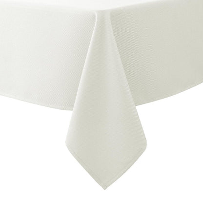 Biscaynebay Textured Fabric Tablecloths 90x132 Inches Rectangular, Ivory Water Resistant Tablecloths for Dining, Kitchen, Wedding, Parties etc. Machine Washable