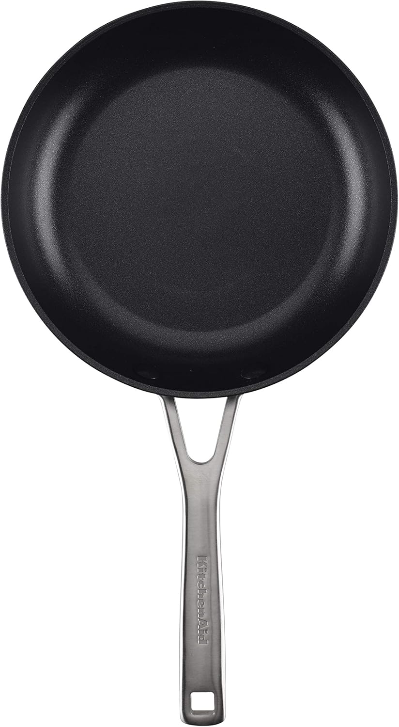 KitchenAid Hard Anodized Nonstick Fry Pan - 8.25 Inch Induction Skillet in Matte Black