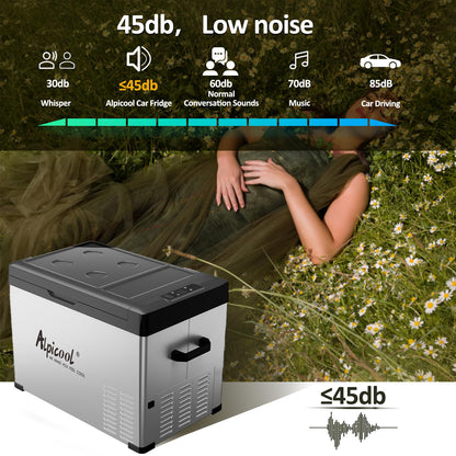 Alpicool C40 Portable Car Freezer, 12 Volt Refrigerator, 38 Quart(35.7 Liter) Fast Cooling 12V Car Fridge, Car Cooler for RV, Truck, Camping, Outdoor -12/24V DC and 100-240V AC