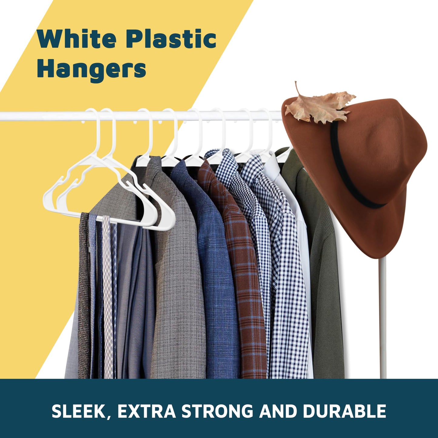 Lifemaster Plastic Clothes Hanger Set - 30 Pieces Versatile, Lightweight, Space-Saving, Non-Slip, Slim Designed, Dry and Wet Clothes Hanger Set - White