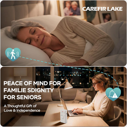 Wireless Bed Alarm for Elderly Dementia Patients - Large & Wide Under-Mattress Sensor Pad with Pager, Early & Exit Alert Modes, Fits All Thick and Thin Mattresses, Effectively Reduces False Alarms
