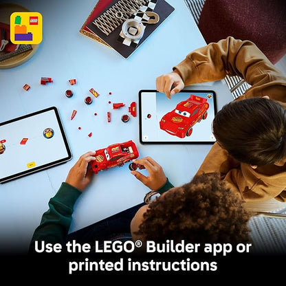 LEGO Speed Champions Lightning McQueen Toy - Disney Pixar Cars Building Blocks for Kids Boys &amp Girls Ages 9+ - Pretend Play Race Car &amp Bedroom Shelf Display - 77255