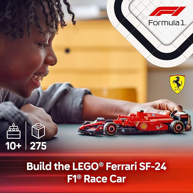 LEGO Speed Champions Ferrari SF-24 F1 Race Car Toys - Building Sets for Kids Boys &amp Girls Ages 10+ - Ferrari F1 Model Car Kits for Display or Play - Gift Ideas for Birthdays and Fans - 77242