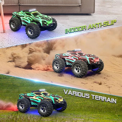 Remote Control Car for Boys 1:16 Scale All Terrain RC CarsHigh Speed 25Km/h Fast Car with Colorful Led Light and Spray RC TruckToy Car Gift for 6 7 8 9-14 Year Old Boys