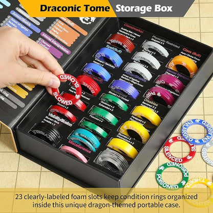 52 Unique DND Miniatures Condition Rings 92 PCS Status Effects Markers - Including 5 Customizable Blank Rings Ideal for Dungeons and Dragons &amp 5th Edition Best DND Gifts for DM