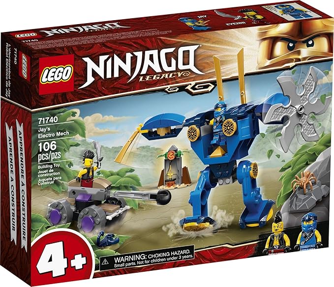 LEGO NINJAGO Legacy Jay’s Electro Mech 71740 Ninja Toy Building Kit Featuring Collectible Minifigures Great Gift for Kids Aged 4 and Up Who Love Imaginative Toys New 2021 (106 Pieces)