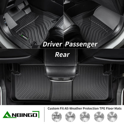 ANBINGO® Floor Mats & Backseat Cargo Liner for Kia Seltos 2024 2025 2026, TPE All Weather Mats 2024 2025 2026 Seltos S, LX, EX, X-Line, Cargo Tray in The Highest Position (Only for U.S.A. and Canada)