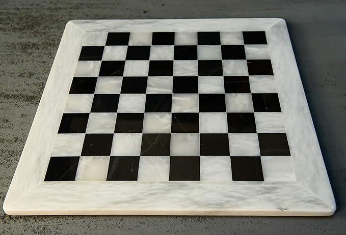 RADICALn 15 Inches Handmade Marble White and Black Chess Board