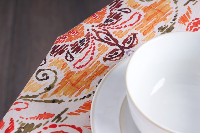 Maison d' Hermine Table Cloth Round Table 100% Cotton 69 Inches Fall Tablecloth Reusable Everyday Use for Thanksgiving Christmas Decorations Dining Farmhouse Party (Damask)