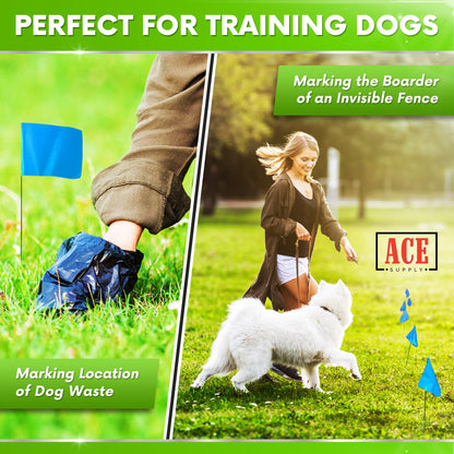 Blue Marking Flags 1000 Pack - 4x5x30 Inch Blue Flags for Yard - Markers For Lawn, Irrigation, Landscaping, Survey & Sprinkler Head Marking