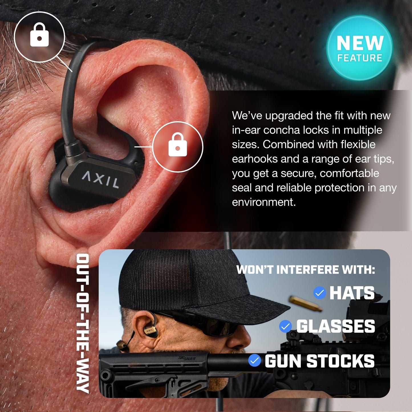 AXIL GS Extreme 3.0 Shooting Ear Protection – Black - Hearing Enhancement & Noise Isolation Bluetooth Earbuds – 5X Hearing Protection for Shooting, Travel, Work and Concerts