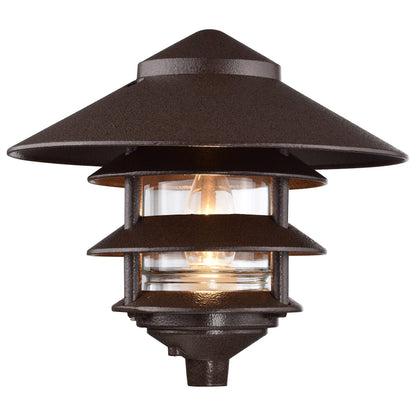 Nuvo SF76/637/04 Outdoor Pagoda Landscape Pathway Light, 3 Tier - Large Hood, Old Bronze (4 Pack)