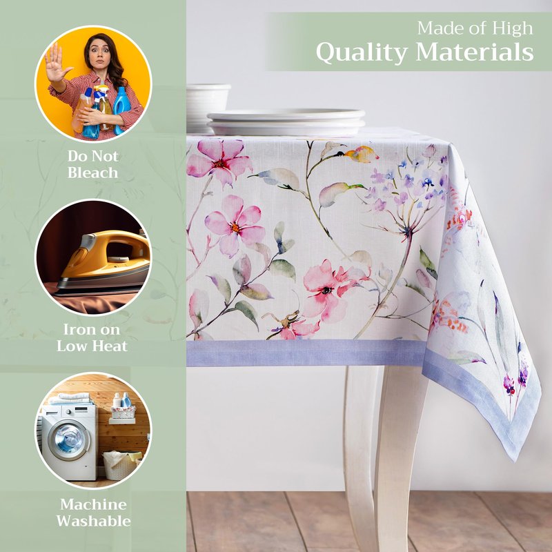 Maison d' Hermine Table Cloth Rectangle Table 100% Cotton 70 x 140 Inches Tablecloth Reusable Decorative for Dining Kitchen Room Farmhouse Home Gifts for Mothers Day Spring Summer - Summer Floral