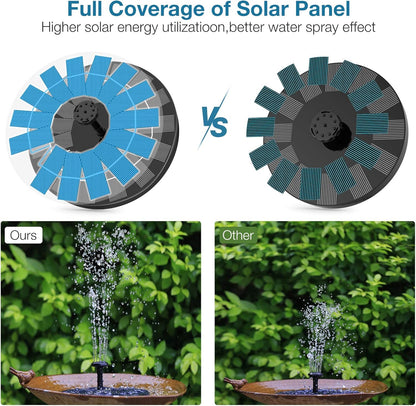 AISITIN Solar Garden Fountain - 3.5W Floating Pump with 6 Nozzles for Bird Bath & Aquarium (1 Piece)
