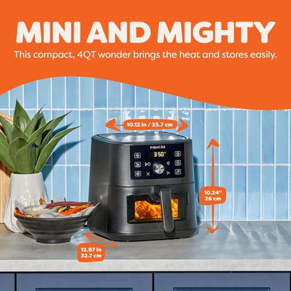 Instant Pot 4Qt Vortex Mini Air Fryer - 6-in-1 Versatility with Custom Programs | Black, 4 Quarts