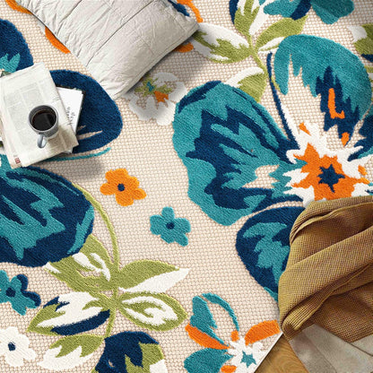 Rugshop Bergamo Contemporary Floral Indoor Outdoor Area Rug, Non-Shedding Carpet for Patio Deck Backyard or Garden Multi 7'10" x 10'