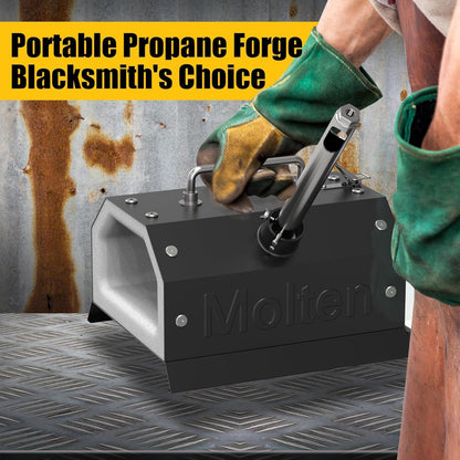 MMasters Mini 1 Burner Propane Forge 2600°F Gas Forge for Blacksmithing Tools, Knife Making Kit, and Bladesmithing – Portable Metal Set with Beginners Welding Package