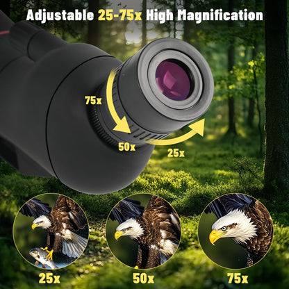 BOSTRON 25-75x100 Spotting Scope, BAK4 FMC Waterproof Spotter Scope with Tripod Phone Adapter, for Target Shooting Hunting Wildlife Bird Watching