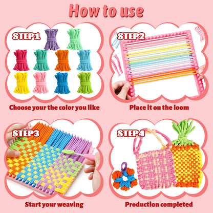 CXIIPOL 1000 Pcs 7 inch Colorful Loom Loops Potholder, 10 Colors Weaving Loom Refill Loops, Flexible DIY Kit Colorful Weaving Crafts for DIY Projects