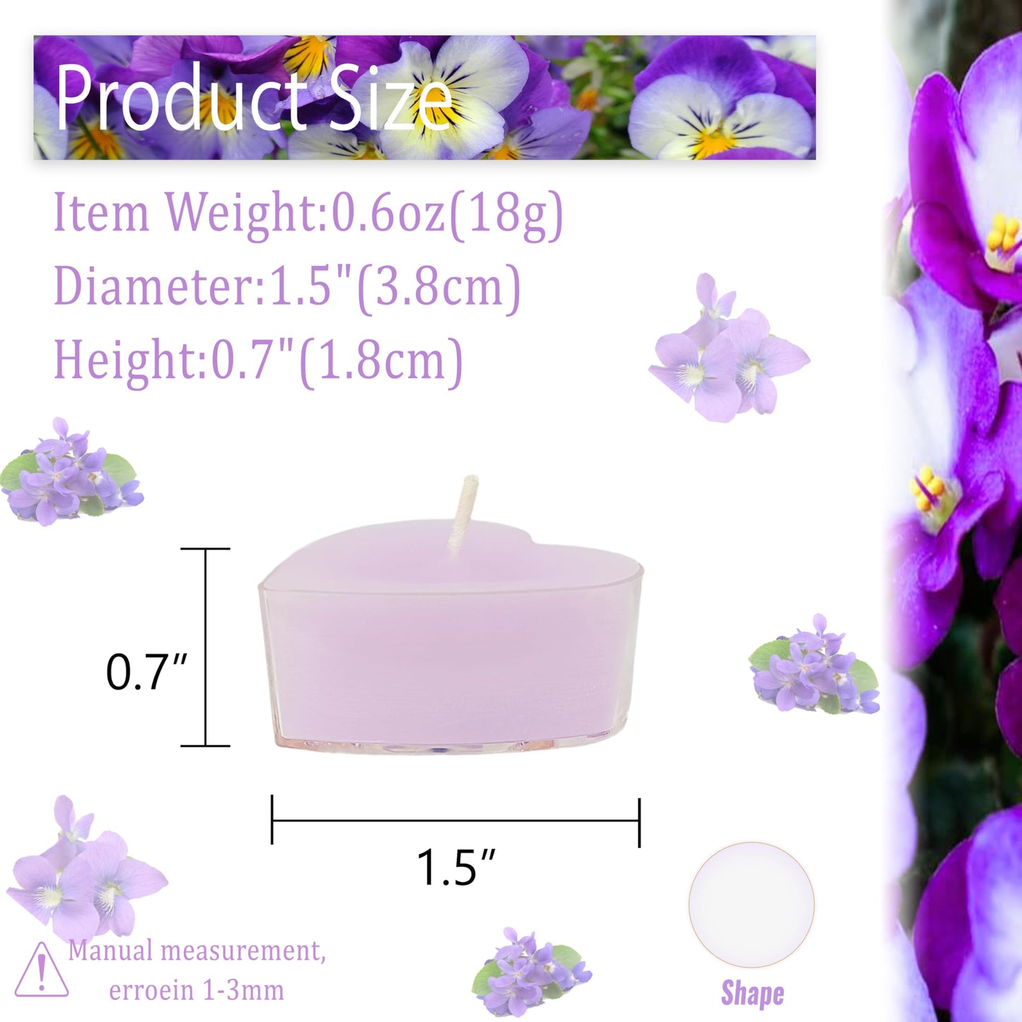 Purple Tea Lights Set of 24, Violet Scented Tealight Candles, Handmade Tea Candles, Long Burning Tealights for Romantic Wedding Home Decor Gift