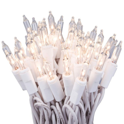612 Vermont 50 Clear Christmas Lights on White Wire, UL Approved for Indoor/Outdoor Use, 9 Foot of Lighted Length, 11 Foot of Total Length