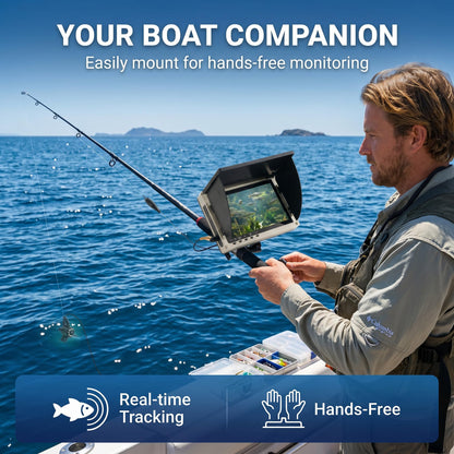 Takkicept Portable Underwater Fishing Camera Fish Finder: 6" OLED Display 1080P HD Depth Finders Waterproof Camera IP68 220° Wide-Angle Lens 12H Battery 25m Cable for Ice Fishing Kayak Boat Shore