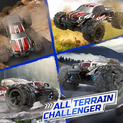 DEERC 9300E Remote Control Car High Speed RC Cars for Kids Adults 1:16 Scale 40 KM/H 4WD Off Road Monster Trucks2.4GHz All Terrain Toy Trucks with 2 Rechargeable Battery