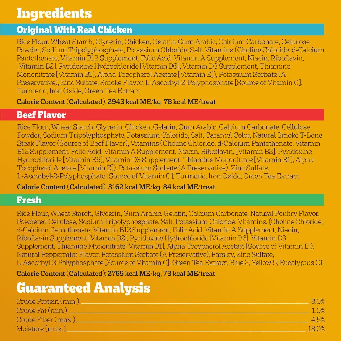Pedigree Dentastix Large Dog Treats - Original Beef Flavor, Fresh Breath | 2.73 lb Variety Pack (51 Treats)