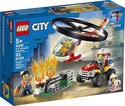LEGO City Fire Helicopter Response 60248 Firefighter Toy Fun Building Set for Kids (93 Pieces)