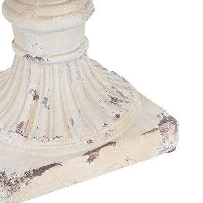 PETALORE Antique White Urn Planter 19.25" H, Pedestal Planters for Outdoor Plants, Hand-Painted Tall Urn Flower Pot, Durable Magnesium Oxide Decorative Garden Planter for Porch and Patio