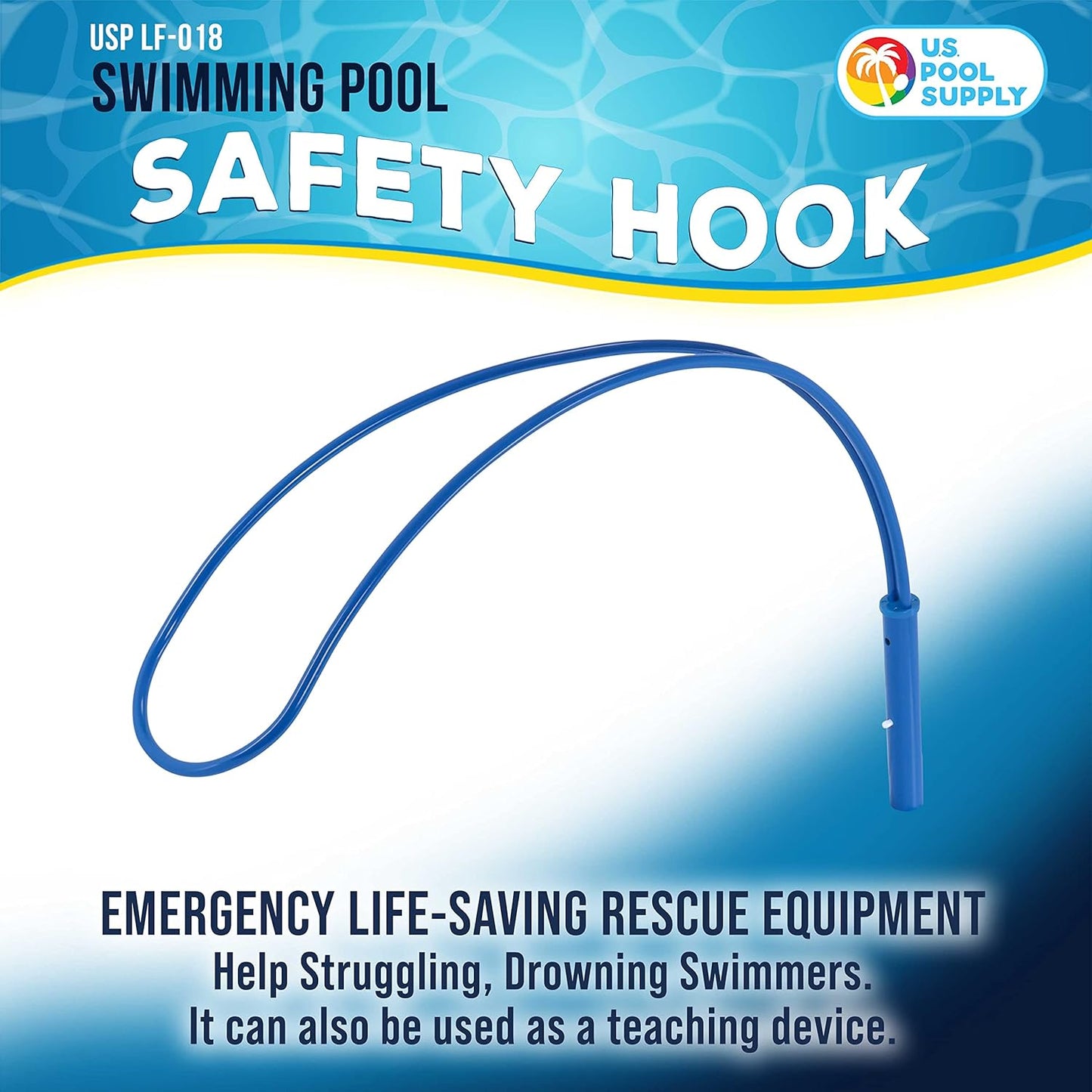 U.S. Pool Supply Swimming Pool Safety Hook - Emergency Rescue Equipment for Drowning Swimmers | Durable Aluminum Alloy, Fits 1-1/4" Poles