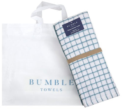 Bumble Kitchen Towels (6 Pack) | 16" x 28" | 100% Cotton Dish Towels for Kitchen | 380 GSM | Soft, Highly Absorbent & Durable Dish Towels with Hanging Loop | Aqua
