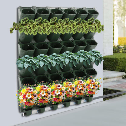 Eypkaol Opjceux 36 Pockets Wall Mounted Vertical Garden Planter, Wall Mounted Self-Watering System with Timer, Automatic Drip Irrigation Kit for Indoor Outdoor Balcony, for Veggies Fruits Flowers