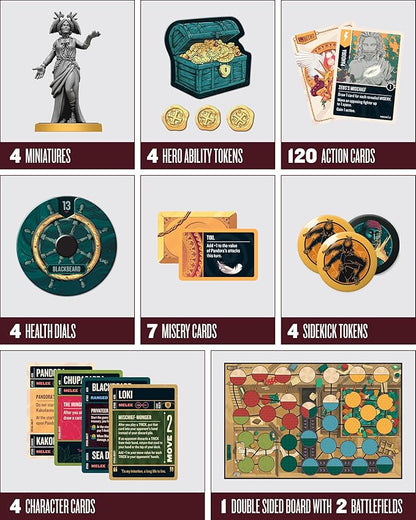 Restoration Games Unmatched Battle of Legends Vol 3 - Strategy Board Game for 2 to 4 Players - Expansion with 4 New Heroes and Battlefields - 20-40 Min Playtime - Ages 9+