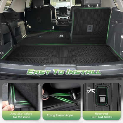 Cartist Floor Mats for Ford Expedition MAX 2018-2024 (8 Seats-2 Row Bench Seat), All Weather Cargo Liner for Expedition Accessories, Heavy Duty Car Mats, Car Accessories (Only Fit MAX)