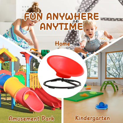 HAPPYMATY Spinning Chair for Autistic Kids, Sit and Spin Autism Toys for Age 3+, Sensory Swivel Chair Enhancing Motor Skills, Educational Indoor & Outdoor Toys (Red)