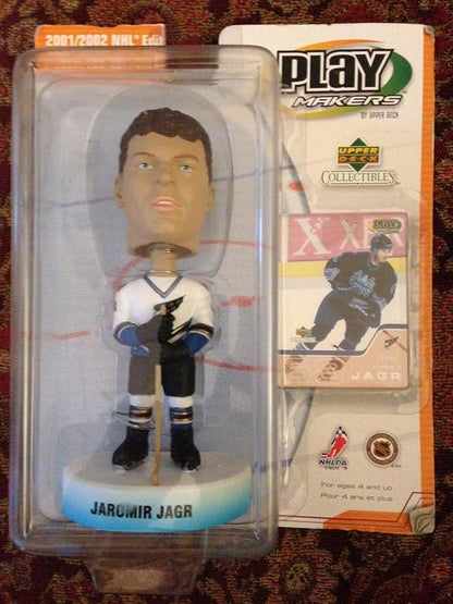 Washington Capitals Jaimir Jagr #68 official NHL Upper Deck Playmakers Bobble card set Bobblehead