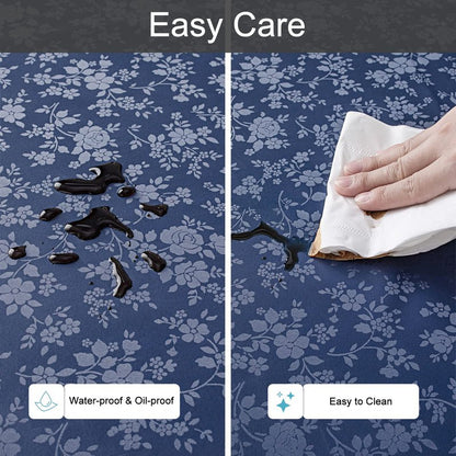 Smiry Rectangle Table Cloth, Waterproof Heavy Duty Vinyl Tablecloths, Wipeable Washable Table Cover for Kitchen and Dining Room (Navy, 60" X 126")