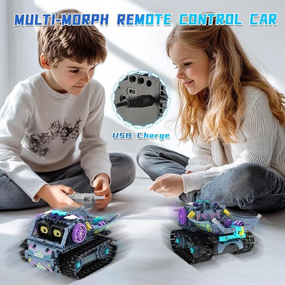 Robot Building Kit with Remote Control STEM Gifts for Kids Boys Ages 8-12 Coding Robotic Technic Creative Toys for Birthday - Build 3 in1 Model with 433 Pieces